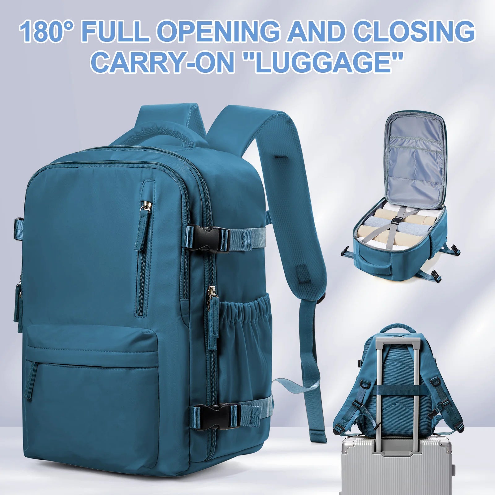 Travel Backpack Cabin Bag, Ryanair Backpack 40x20x25 Carry-Ons, Men Women 15.6 inch Laptop Backpack, Casual 40x28x17 Backpack