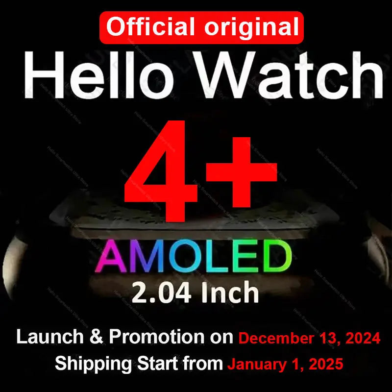 Hello Watch 4 Plus Ultra 2 – Smartwatch 49mm, AMOLED 2.04” 90Hz, Monitor de Salud / Reloj Inteligente 49mm, Pantalla AMOLED 2.04” 90Hz, Seguimiento Salud