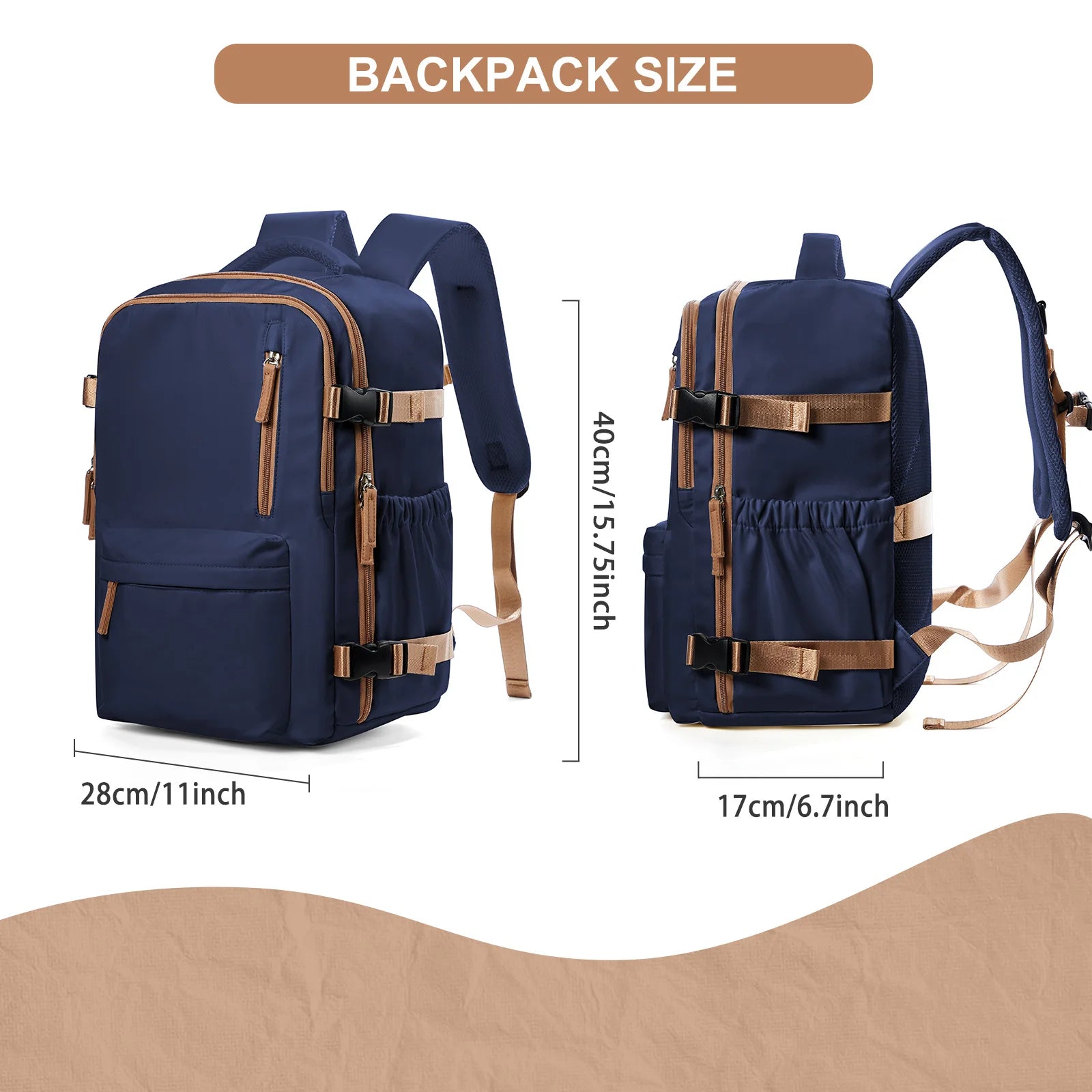 Travel Backpack Cabin Bag, Ryanair Backpack 40x20x25 Carry-Ons, Men Women 15.6 inch Laptop Backpack, Casual 40x28x17 Backpack