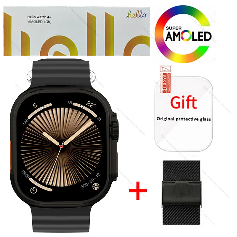 Hello Watch 4 Plus Ultra 2 – Smartwatch 49mm, AMOLED 2.04” 90Hz, Monitor de Salud / Reloj Inteligente 49mm, Pantalla AMOLED 2.04” 90Hz, Seguimiento Salud