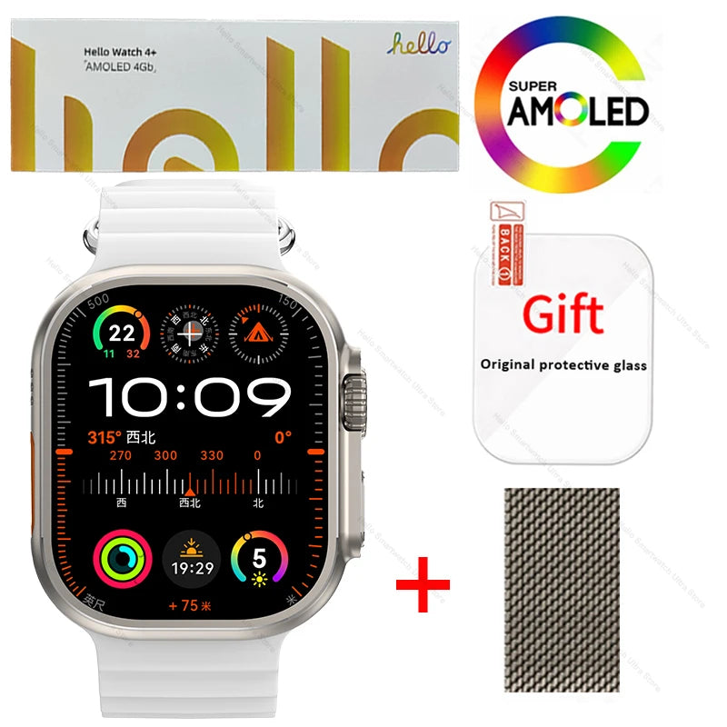 Hello Watch 4 Plus Ultra 2 – Smartwatch 49mm, AMOLED 2.04” 90Hz, Monitor de Salud / Reloj Inteligente 49mm, Pantalla AMOLED 2.04” 90Hz, Seguimiento Salud