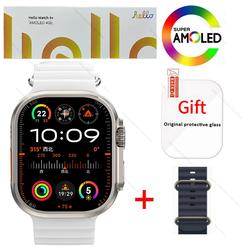 Hello Watch 4 Plus Ultra 2 – Smartwatch 49mm, AMOLED 2.04” 90Hz, Monitor de Salud / Reloj Inteligente 49mm, Pantalla AMOLED 2.04” 90Hz, Seguimiento Salud