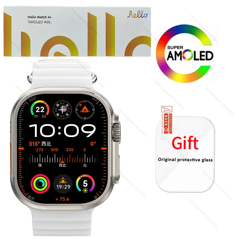 Hello Watch 4 Plus Ultra 2 – Smartwatch 49mm, AMOLED 2.04” 90Hz, Monitor de Salud / Reloj Inteligente 49mm, Pantalla AMOLED 2.04” 90Hz, Seguimiento Salud