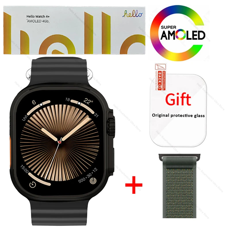 Hello Watch 4 Plus Ultra 2 – Smartwatch 49mm, AMOLED 2.04” 90Hz, Monitor de Salud / Reloj Inteligente 49mm, Pantalla AMOLED 2.04” 90Hz, Seguimiento Salud