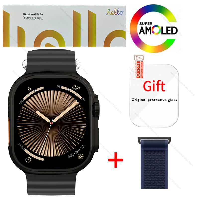 Hello Watch 4 Plus Ultra 2 – Smartwatch 49mm, AMOLED 2.04” 90Hz, Monitor de Salud / Reloj Inteligente 49mm, Pantalla AMOLED 2.04” 90Hz, Seguimiento Salud