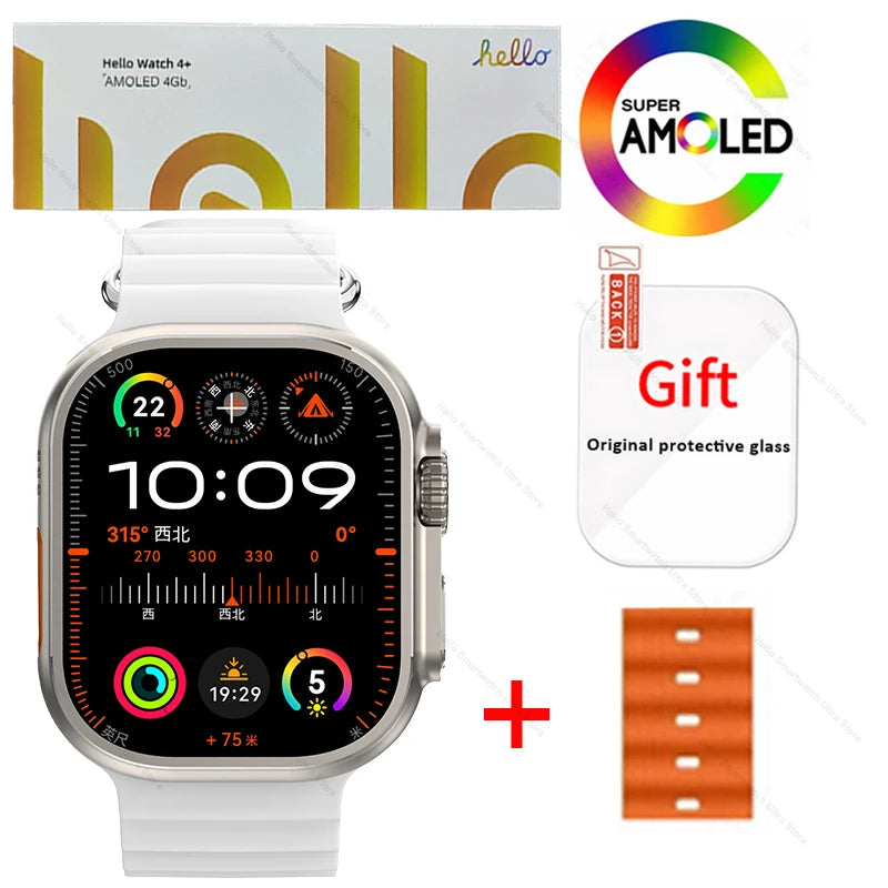 Hello Watch 4 Plus Ultra 2 – Smartwatch 49mm, AMOLED 2.04” 90Hz, Monitor de Salud / Reloj Inteligente 49mm, Pantalla AMOLED 2.04” 90Hz, Seguimiento Salud