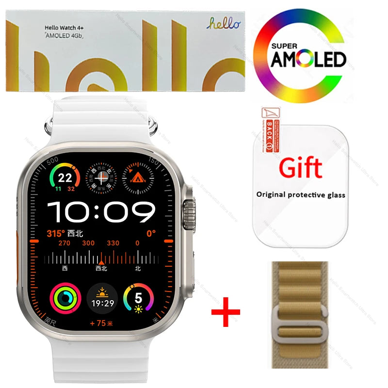 Hello Watch 4 Plus Ultra 2 – Smartwatch 49mm, AMOLED 2.04” 90Hz, Monitor de Salud / Reloj Inteligente 49mm, Pantalla AMOLED 2.04” 90Hz, Seguimiento Salud