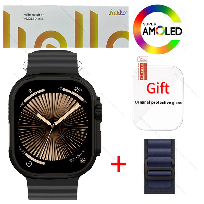 Hello Watch 4 Plus Ultra 2 – Smartwatch 49mm, AMOLED 2.04” 90Hz, Monitor de Salud / Reloj Inteligente 49mm, Pantalla AMOLED 2.04” 90Hz, Seguimiento Salud